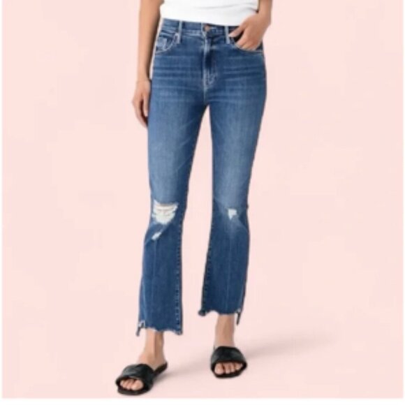Mother Jeans The Insider Crop Step Chew Denim Jean Dancing On Coals size 26 - Picture 2 of 16